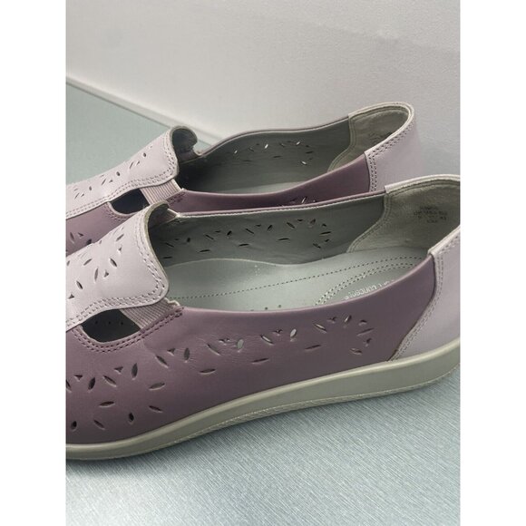 HOTTER Rimini Purple Women's  Leather Loafer Comfort Slip On Shoes, Size 11 - Picture 10 of 16
